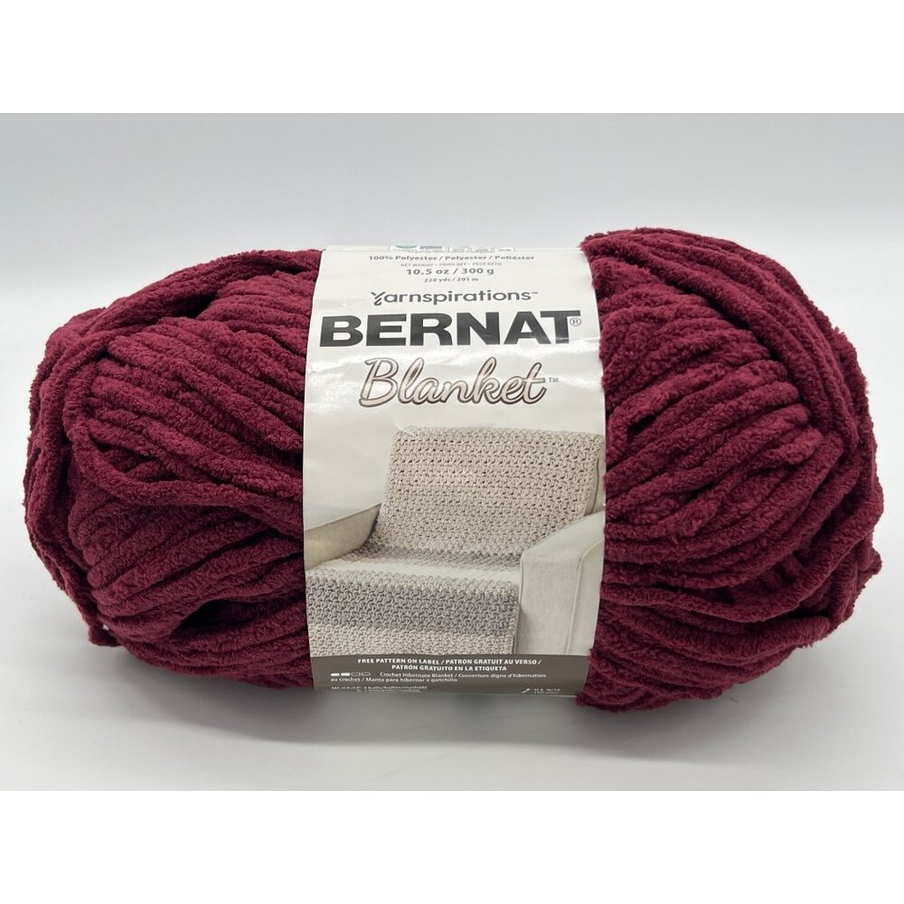 Bernat Blanket Super Bulky Purple Plum Polyester Yarn Skein